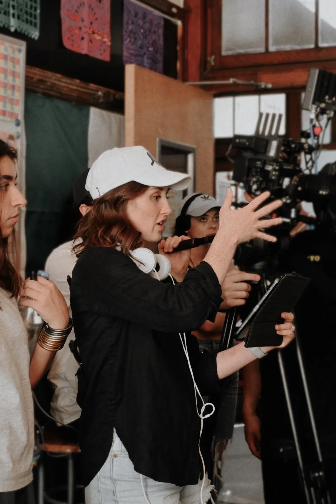 Hailey Vest directing on set